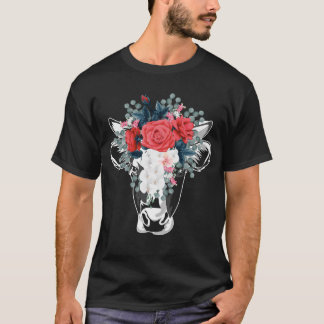 Camiseta Fazenda Animal Natural Flor Vaca-Presente