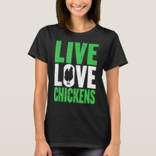 Camiseta Fazenda Ao Vivo Galinhas Gráfico Mulheres e Homens
