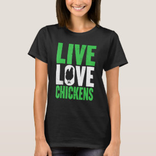 Camiseta Fazenda Ao Vivo Galinhas Gráfico Mulheres e Homens