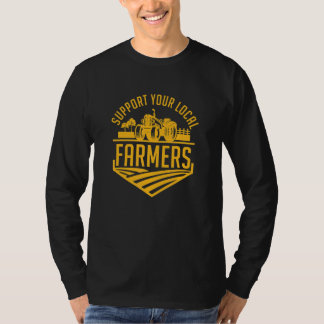 Camiseta Fazenda Apoio Alimentar Local Família de Agriculto