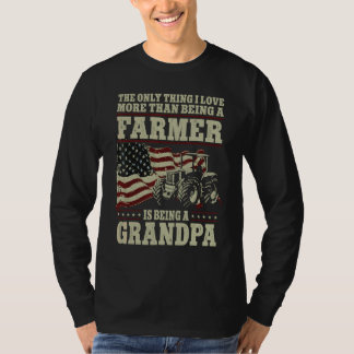 Camiseta Fazenda Avô Agricultor Trator Antigo Bandeira Amer