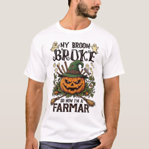 Camiseta Fazenda da Vassoura Quebrada Abóbora de Halloween