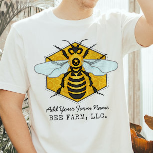 Camiseta Fazenda de Abelhas Honeycomb Apiary Personalizada