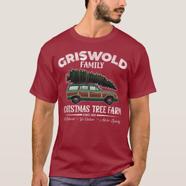 Camiseta Fazenda de Árvore de Natal da Família Griswold (Frente)