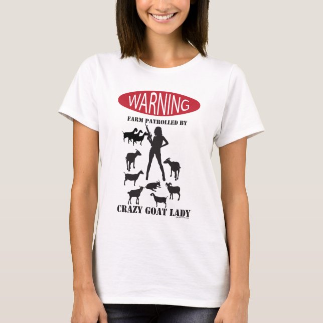 Camiseta FAZENDA de aviso FUNNY Patrulhada por Crazy Goat L (Frente)