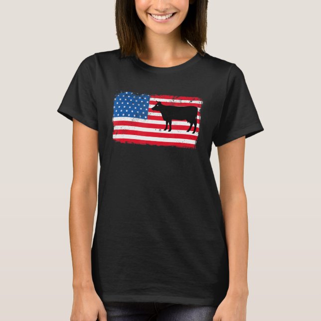 Camiseta Fazenda de Bandeira Patriótica dos Estados Unidos  (Frente)