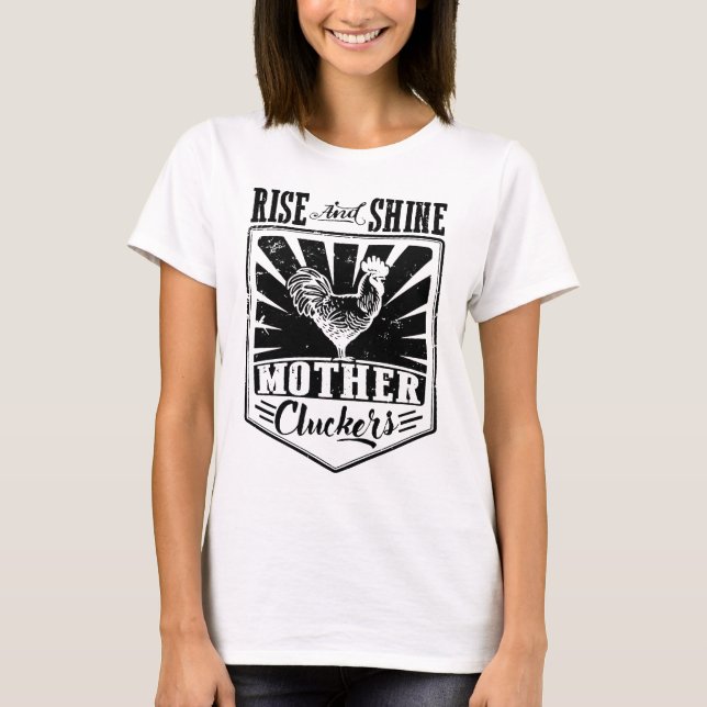 Camiseta Fazenda de Clucker Women_s da mãe da elevação e do (Frente)