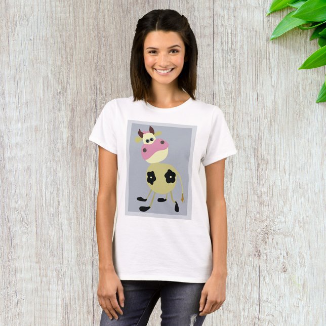 Camiseta Fazenda de Diversão de Vaca Quirky Cartoon (Criador carregado)