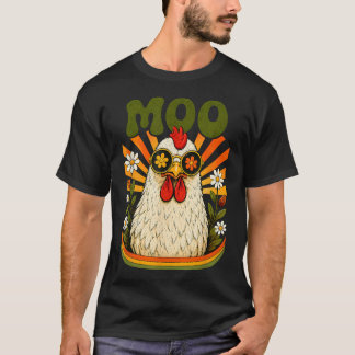 Camiseta Fazenda de Frango Moo Engraçado Animal