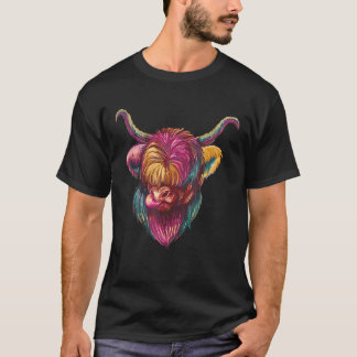 Camiseta Fazenda de Homens Vaca Animais Coloridos de Mulher