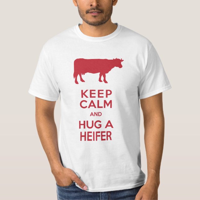 Camiseta Fazenda de laticínios da Vaca do Lover Acalme-se (Frente)