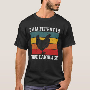Camiseta Fazenda de Linguagem de Frango Fluente Im Retro Vi