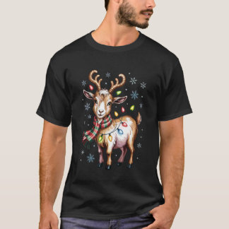 Camiseta Fazenda de Natal de Cabra Fofa Amantes de Animais 