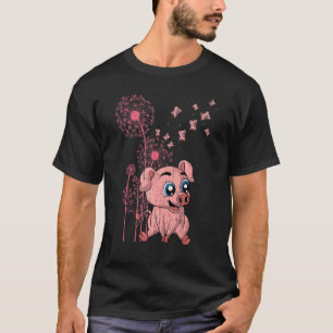 Camiseta Fazenda de Porquinho Fofinho Animal Porco Girassol