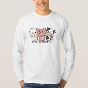 Camiseta Fazenda De Suíno De Vaca Animais Doce