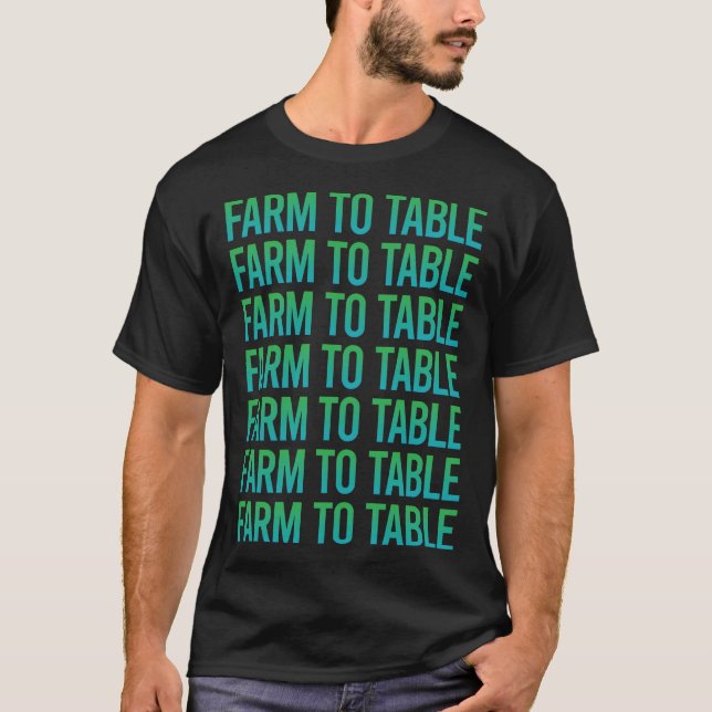 Camiseta Fazenda de Texto Gradiente para Mesa (Frente)