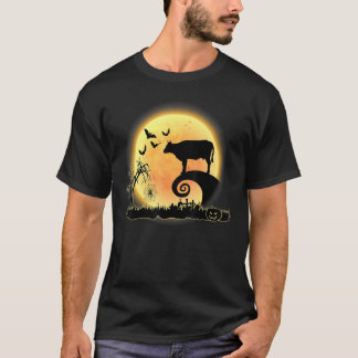Camiseta Fazenda de Vaca Animal e Lua Fantasia Assustadora
