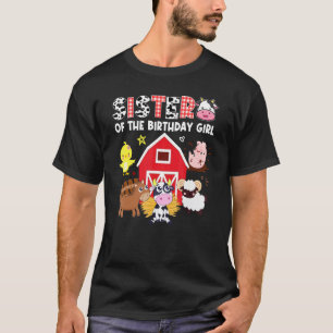 Camiseta Fazenda de Vacas Irmã Menina de Aniversário Fazend
