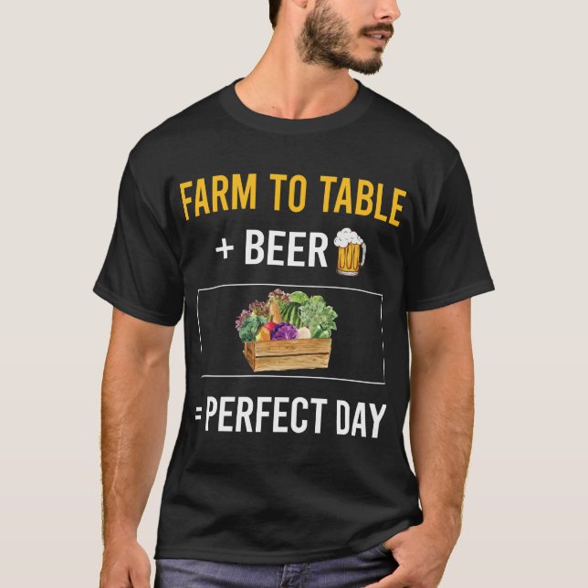 Camiseta Fazenda Do Dia Da Cerveja À Mesa (Frente)