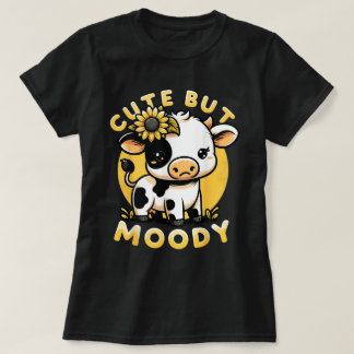 Camiseta Fazenda E Vaca De Girassol, Bonitas Mas Moody