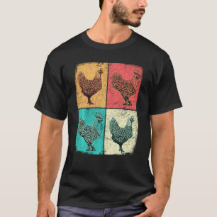 Camiseta Fazenda Engraçada Antiga Amante de Frango Mulher C