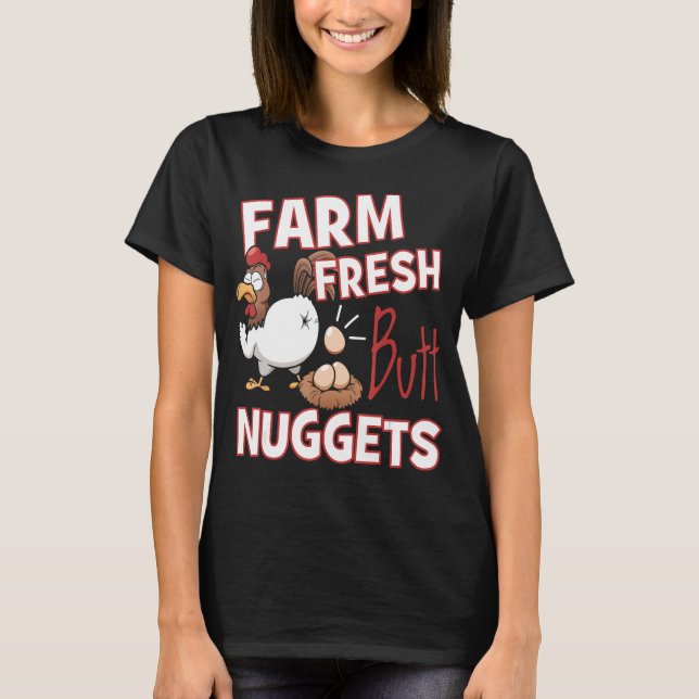 Camiseta Fazenda Engraçada Nuggets Bumbuns frescos Amor a f (Frente)