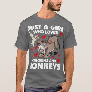 Camiseta Fazenda Engraçada Só Uma Garota Que Ama Galinha