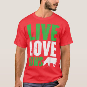 Camiseta Fazenda Engraçada Vaca de Amor Gráfico para Mulher