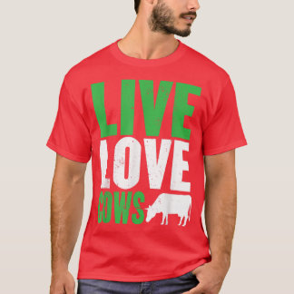 Camiseta Fazenda Engraçada Vaca de Amor Gráfico para Mulher