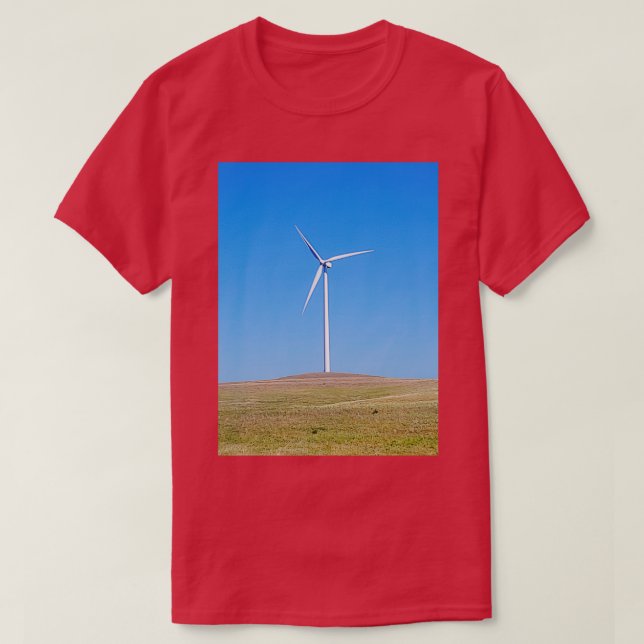 Camiseta Fazenda eólica ama seu ambiente limpo ar verde (Frente do Design)