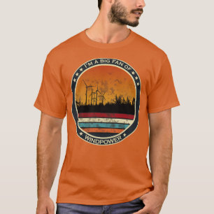 Camiseta fazenda eólica de energias renováveis na floresta 