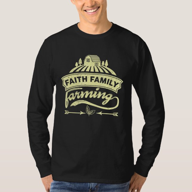 Camiseta Fazenda Faith Family Farming Field Farmland Co (Frente)