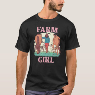 Camiseta Fazenda Fazenda Menina Camponesa Cavalo Cavalo Cam