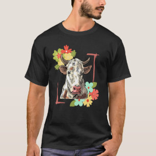 Camiseta Fazenda Floral Agricultor Animal Pecuária Vaca
