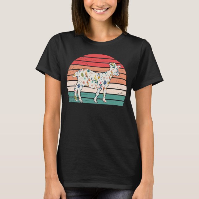 Camiseta Fazenda Floral Fazenda animal de criação de gado d (Frente)