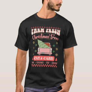 Camiseta Fazenda Fresca Árvore de Natal Corta Carregar Nata