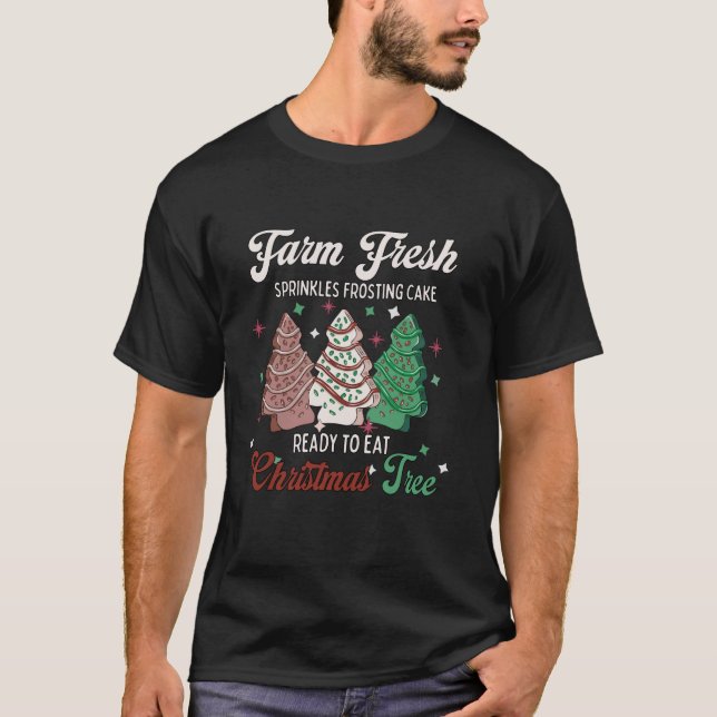 Camiseta Fazenda Fresca De Árvore De Natal Faz Fazenda Engr (Frente)