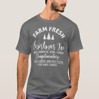 Camiseta Fazenda Gráfico da Vintage com pinheiro de árvore