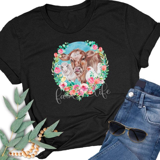 Camiseta Fazenda Life Cote Família Homestead Galinhas (Criador carregado)