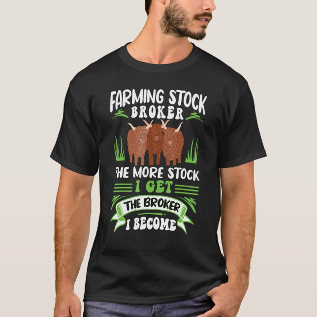 Camiseta Fazenda Longhorn de Criador de Vacas da Escócia (Frente)
