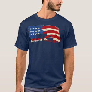 Camiseta Fazenda Patriótica Navio-Americano Bandeira Suína 