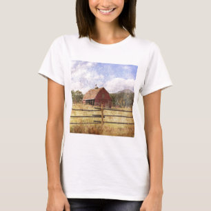 Camiseta Fazenda russa do oeste do país primitivo Red Barn