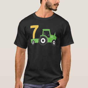 Camiseta Fazenda Trator 7 de Aniversário de 7 Anos de Idade