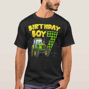 Camiseta Fazenda Trator 7 de Aniversário de 7 Anos de Idade