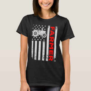 Camiseta Fazenda Tratores EUA Bandeira da Agricultura Patri