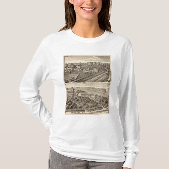 Camiseta Fazendas de leiteria do branco de RS Houston e de (Frente)