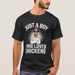 Camiseta Fazendeiro Amante de Frangos Apenas Um Menino Que