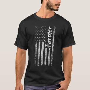 Camiseta Fazendeiro Americano Bandeira EUA Pecuarista Agric