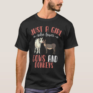Camiseta Fazendeiro Burro Fazenda Animal Meninas Animal Mu