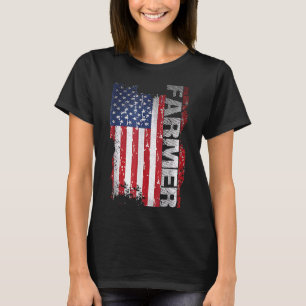 Camiseta Fazendeiro da Bandeira dos EUA para o Dia 4 de Jul